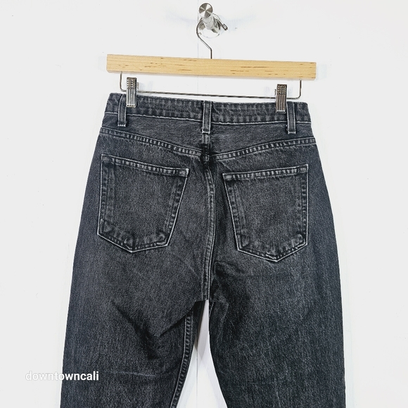 Reformation distressed Julia High Cigarette Jeans High Waist Black Jeans Zip Fly - Picture 4 of 8